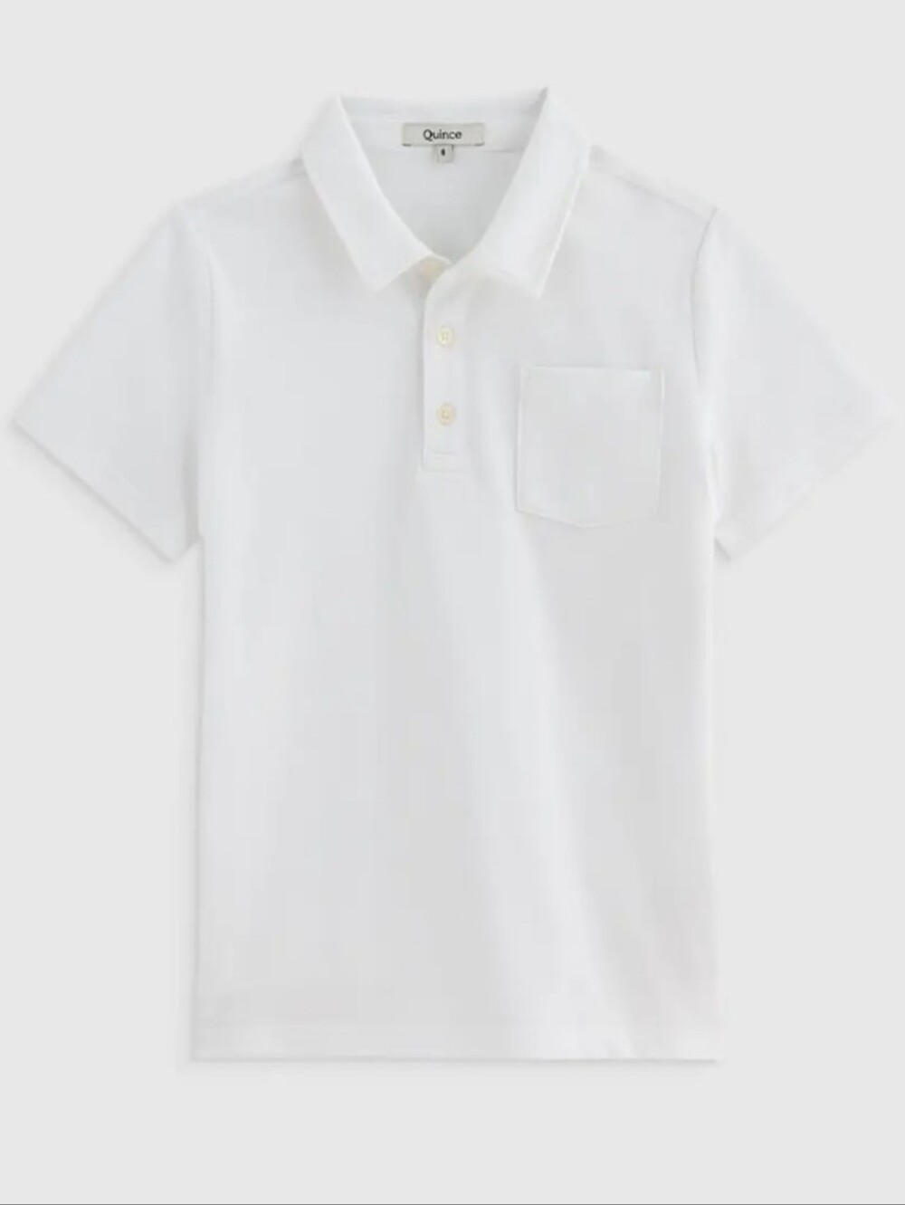Quince KID Organic Cotton Short Sleeve Pique Polo, White